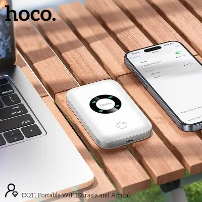 Picture of HOCO DQ11 Portable WIFI Router WiFi 6 All BD Sim Supported Pocket Router 4G Sim Support Pocket Router For Travel Mini Pocket Router Wifi Router Car
