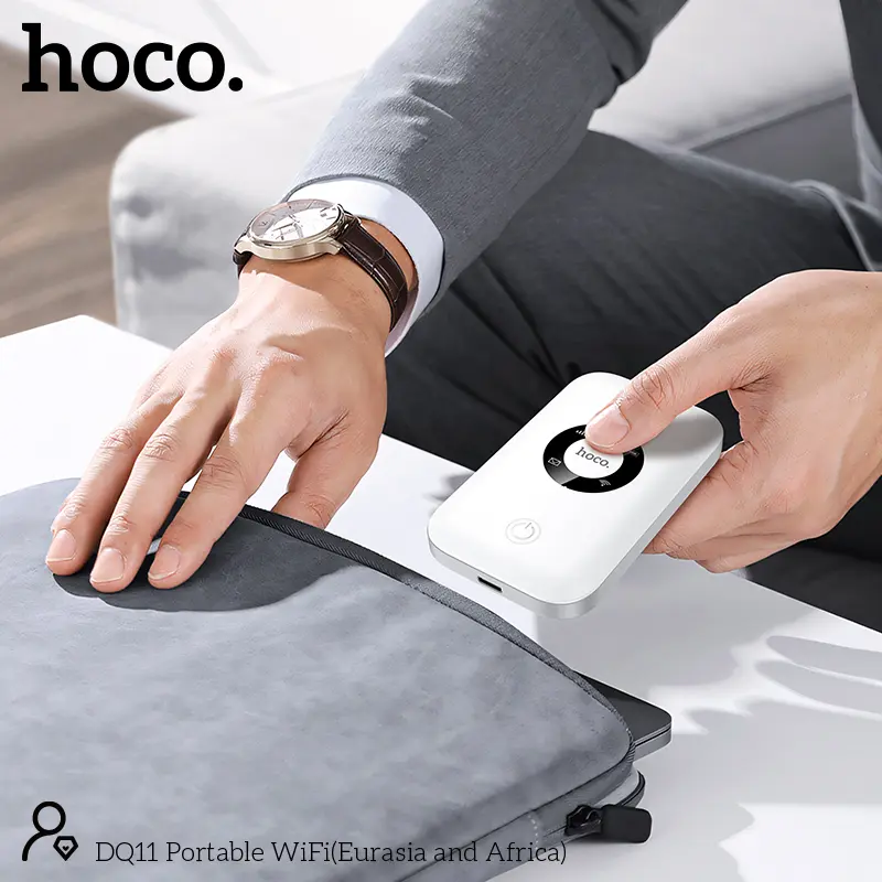 Picture of HOCO DQ11 Portable WIFI Router WiFi 6 All BD Sim Supported Pocket Router 4G Sim Support Pocket Router For Travel Mini Pocket Router Wifi Router Car