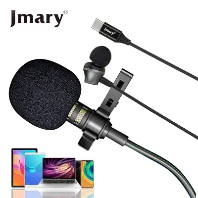 Picture of Jmary MCR6 Type C Studio Recording Lavalier Microphone with Earphones for Stereo Radio Headphone