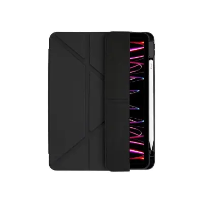 Picture of Flip Case For iPad Mini 6 and iPad Mini 7 Cover 8.3 inch Tri-Fold Smart Tablet PU Leather Case, Hard PC Back Shell Slim Case Multi- Viewing Angles Stand Hard Shell Folio Case Cover with Pencil Holder