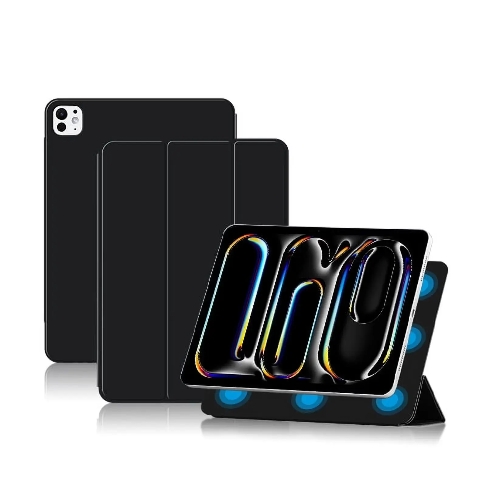 Picture of Flip Case For iPad Pro 11-inch (M4) 2024 Tri-Fold Smart Tablet PU Leather Case, Hard PC Back Shell Slim Case Multi- Viewing Angles Stand Hard Shell Folio Case Cover with Pencil Holder (iPad Pro 11 2024)