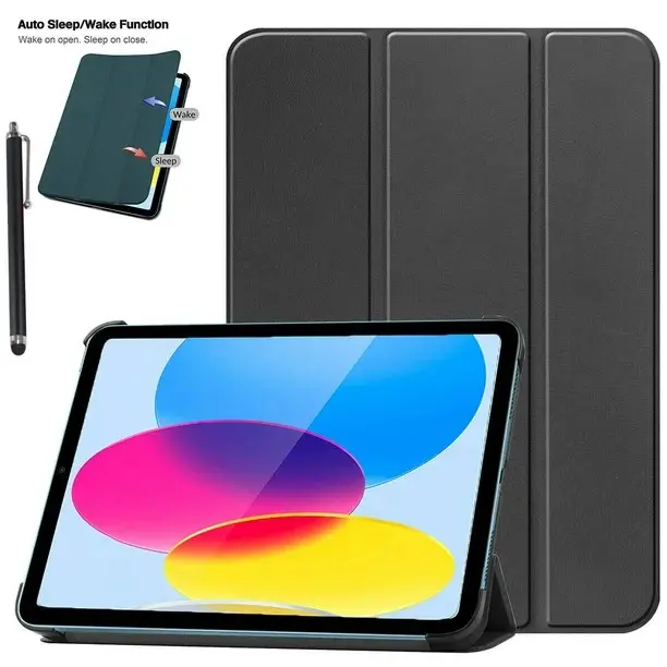 Picture of Smart Flip Cover For iPad 10th Generation 10.9 Inches 2022 Case Smart Folio Flip Cover Acrylic Hard Back Stand Cover For iPad iPad 10th Generation 10.9 inch 2022 Case with Pencil Holder