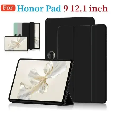 Picture of For Honor Pad 9 Case Smart Folio Flip Cover Acrylic Hard Back Stand Cover For Honor Pad9 12.1 inch 2023 Case with Pencil Holder