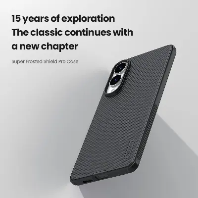 Picture of For Samsung Galaxy S25 EDGE NILLKIN Super Frosted Shield Pro Dual Protective Material PC and TPU Bumper Protective Case Anti-Fingerprint Matte Texture Back Cover For Galaxy S25 edge Phone Case