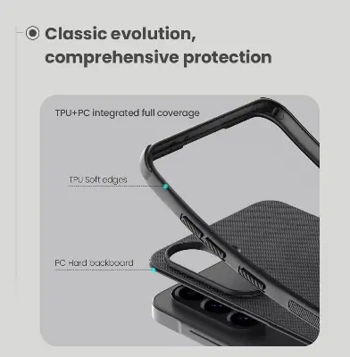 Picture of For Samsung Galaxy A36 5G NILLKIN Super Frosted Shield Pro Dual Protective Material PC and TPU Bumper Protective Case Anti-Fingerprint Matte Texture Back Cover