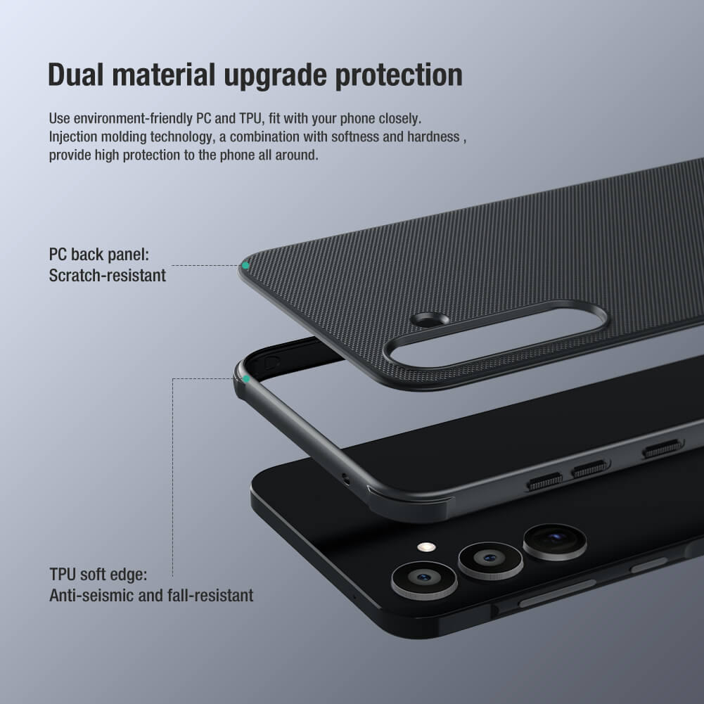 Picture of For Samsung Galaxy A55 5G NILLKIN Super Frosted Shield Pro Dual Protective Material PC and TPU Bumper Protective Case Anti-Fingerprint Matte Texture Back Cover