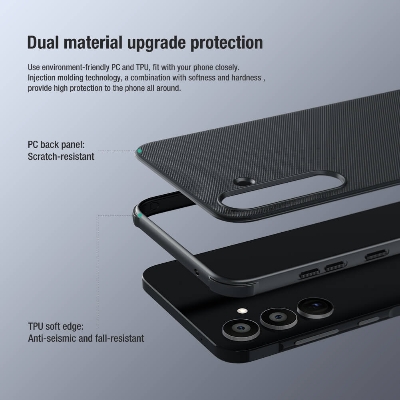 Picture of For Samsung Galaxy A55 5G NILLKIN Super Frosted Shield Pro Dual Protective Material PC and TPU Bumper Protective Case Anti-Fingerprint Matte Texture Back Cover