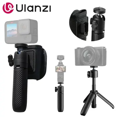 Picture of ULANZI MT88 Small Camera Tripod, Mini 3-in-1 Selfie Stick w Backpack Mount Shoulder Strap, 3-Sect Adjustable Tabletop Tripod Holder, Handheld Travel Pole for Action Camera, DJI Pocket3, Insta 360 X5