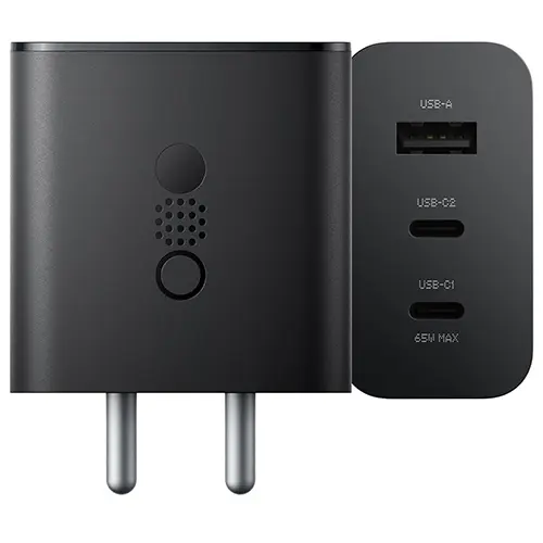 Picture of Nothing 65W GaN USB Type-C PD Charger 3 Port Compatible with Nothing Phone 3A 3A Pro 2A Plus, Nothing Phone 2A, Nothing Phone 1,Nothing Phone 2, Nothing CMF Phone 1 Samsung Pixel