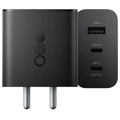 Picture of Nothing 65W GaN USB Type-C PD Charger 3 Port Compatible with Nothing Phone 3A 3A Pro 2A Plus, Nothing Phone 2A, Nothing Phone 1,Nothing Phone 2, Nothing CMF Phone 1 Samsung Pixel