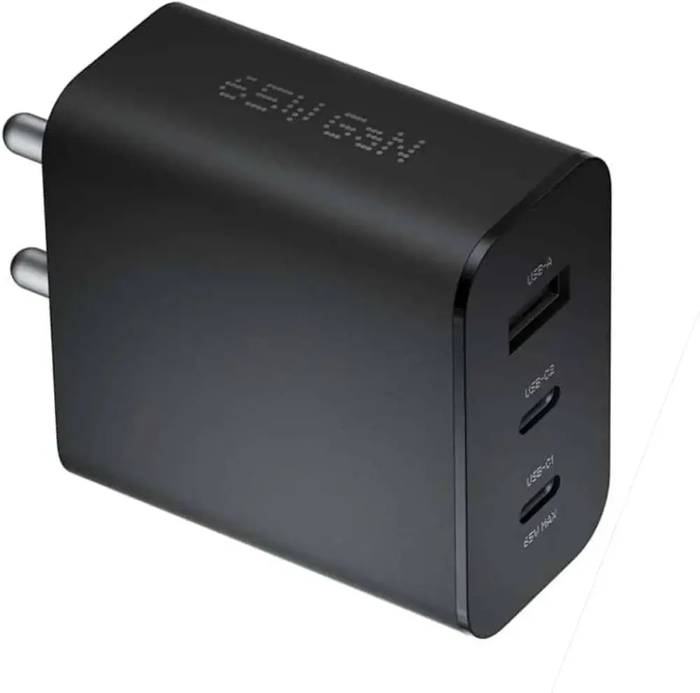 Picture of Nothing 65W GaN USB Type-C PD Charger 3 Port Compatible with Nothing Phone 3A 3A Pro 2A Plus, Nothing Phone 2A, Nothing Phone 1,Nothing Phone 2, Nothing CMF Phone 1 Samsung Pixel