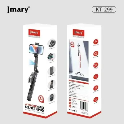Picture of Jmary KT-299 Al Face Sensor Selfie Stick Tripod Upto 1.8 Meter long 360° Horizontal Rotation Smart Tripods