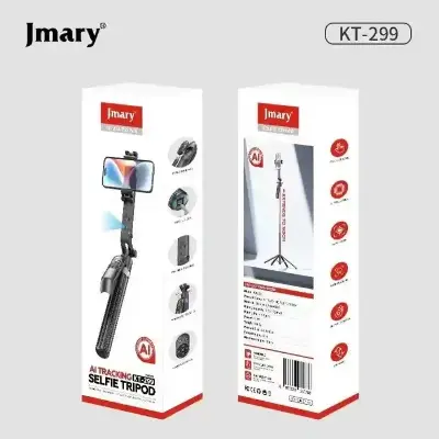 Picture of Jmary KT-299 Al Face Sensor Selfie Stick Tripod Upto 1.8 Meter long 360° Horizontal Rotation Smart Tripods