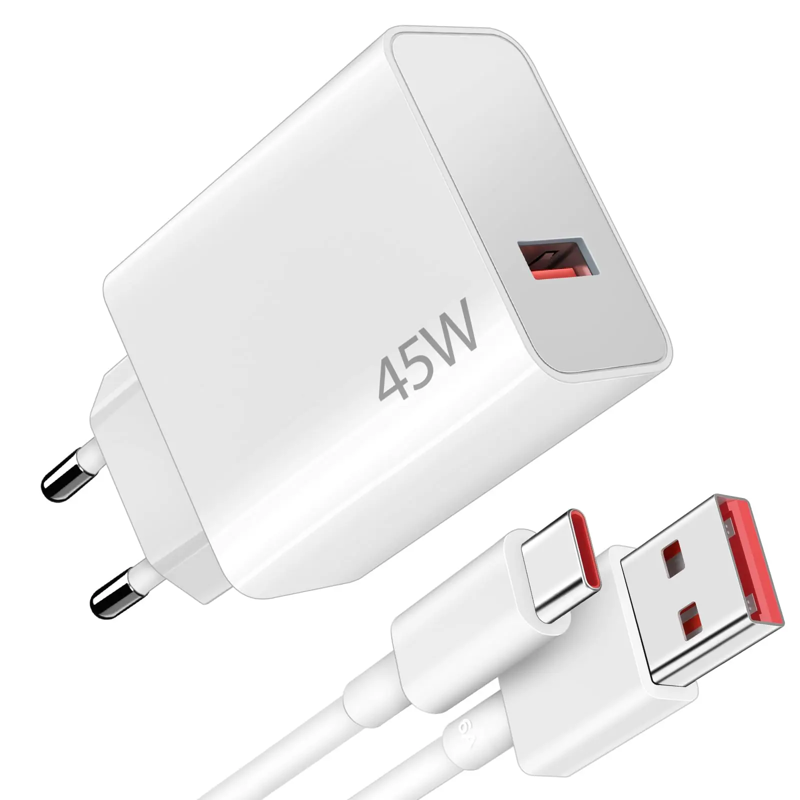 Picture of 45W Fast Charger with USB C Cable 1m for XiaoMi Redmi Note 15 14 5G 14 Pro, Turbo Charger for Xiaomi Pad 6 5 Redmi Note 14 13 12S 12 POCO Pad M6 Mi 10T Pro Lite Redmi 15 5G Redmi 15C POCO M7