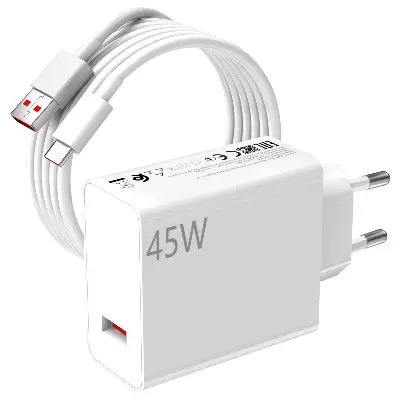 Picture of 45W Fast Charger with USB C Cable 1m for XiaoMi Redmi Note 15 14 5G 14 Pro, Turbo Charger for Xiaomi Pad 6 5 Redmi Note 14 13 12S 12 POCO Pad M6 Mi 10T Pro Lite Redmi 15 5G Redmi 15C POCO M7