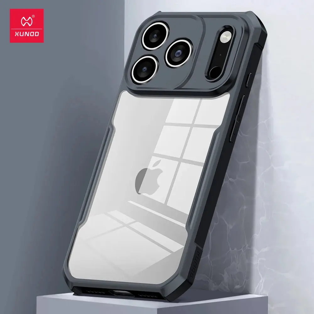 Picture of XUNDD CASE For iPhone 17 Pro Max Phone 6.9 Inches Military Grade Black Bumper Case Airbags Shockproof Protective Transparent Back Cover