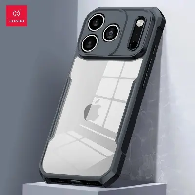 Picture of XUNDD CASE For iPhone 17 Pro Max Phone 6.9 Inches Military Grade Black Bumper Case Airbags Shockproof Protective Transparent Back Cover