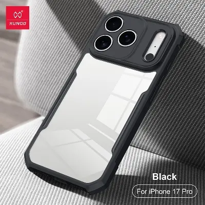 Picture of XUNDD CASE For iPhone 17 Pro Phone 6.3 Inches Military Grade Black Bumper Case Airbags Shockproof Protective Transparent Back Cover