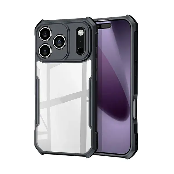 Picture of XUNDD CASE For iPhone 17 Pro Phone 6.3 Inches Military Grade Black Bumper Case Airbags Shockproof Protective Transparent Back Cover
