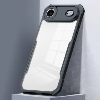 Picture of XUNDD CASE For iPhone 17 Air Phone 6.5 Inches Military Grade Black Bumper Case Airbags Shockproof Protective Transparent Back Cover