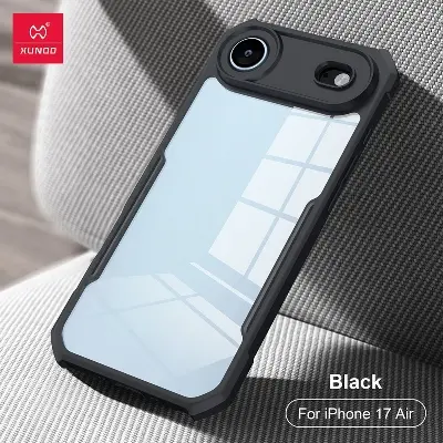 Picture of XUNDD CASE For iPhone 17 Air Phone 6.5 Inches Military Grade Black Bumper Case Airbags Shockproof Protective Transparent Back Cover