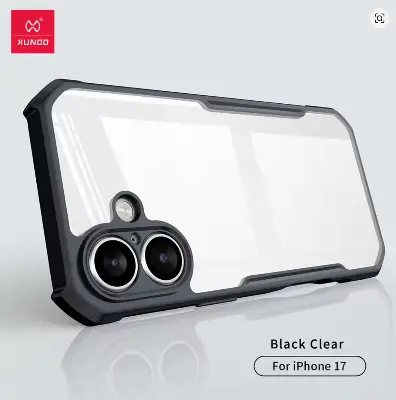 Picture of XUNDD CASE For iPhone 17 Phone 6.3 Inches Military Grade Black Bumper Case Airbags Shockproof Protective Transparent Back Cover