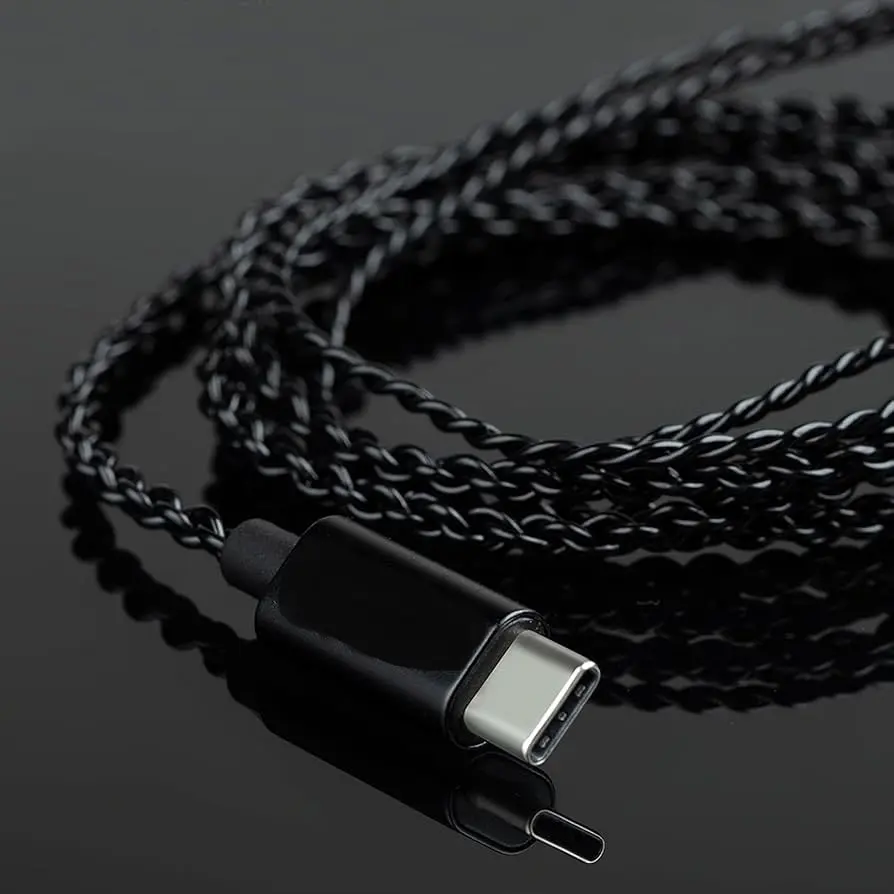 Picture of KZ Earphone Phone Type-C Interface Upgrade Cable 0.75mm 2 Pin USB-C Wire with Microphone for EDX PRO ZSN PRO ZSN PRO ZSN PRO TRN 1 TRN 1 Pro