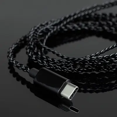 Picture of KZ Earphone Phone Type-C Interface Upgrade Cable 0.75mm 2 Pin USB-C Wire with Microphone for EDX PRO ZSN PRO ZSN PRO ZSN PRO TRN 1 TRN 1 Pro