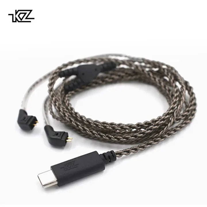 Picture of KZ Earphone Phone Type-C Interface Upgrade Cable 0.75mm 2 Pin USB-C Wire with Microphone for EDX PRO ZSN PRO ZSN PRO ZSN PRO TRN 1 TRN 1 Pro