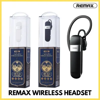 Picture of REMAX RB-T36 Headset Bluetooth V5.0 Headset For Driving Single Headset For Calls Ear-Hook Headsets Handsfree With Microphone HD Voice Headset