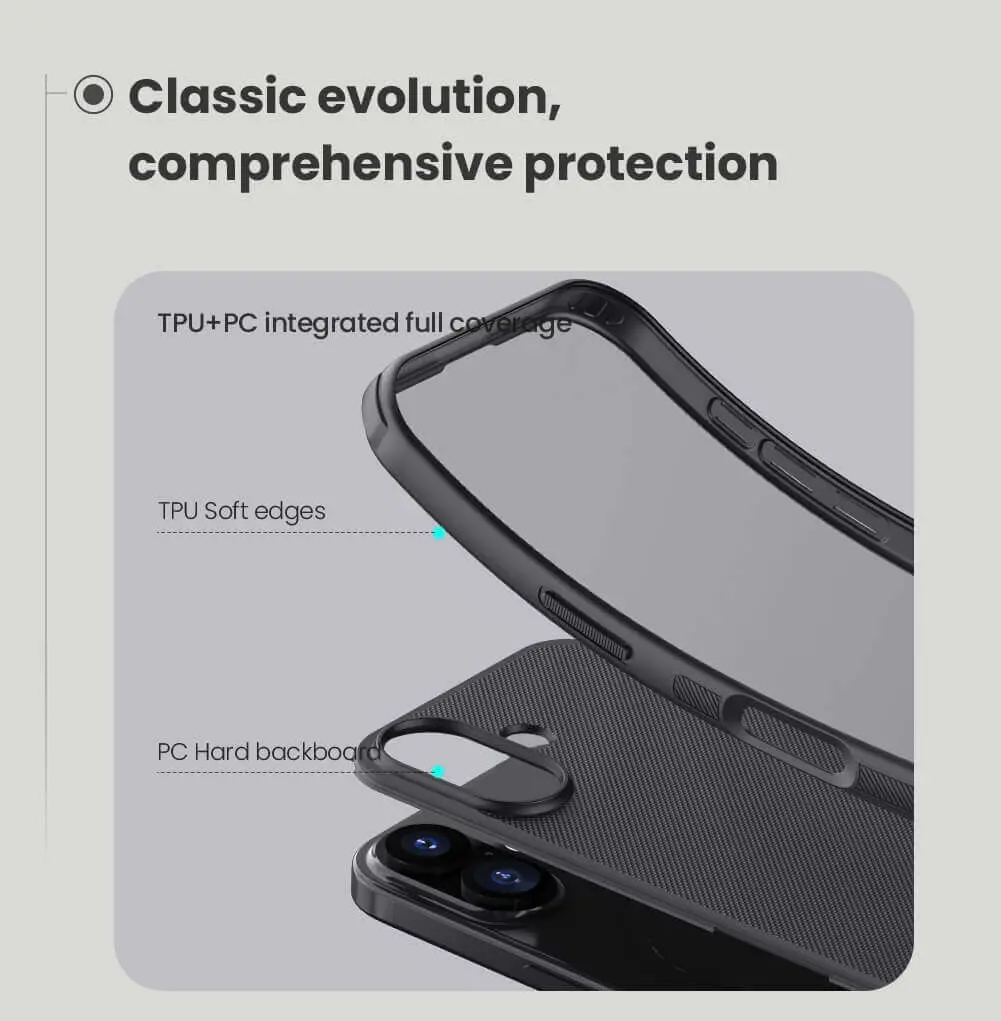 Picture of For iPhone 17 6.3 Inches NILLKIN Super Frosted Shield Pro Dual Protective Material PC and TPU Bumper Protective Case Anti-Fingerprint Matte Texture Back Cover