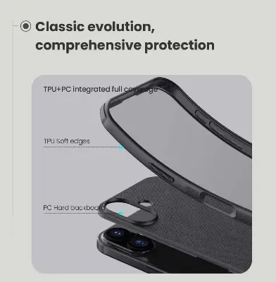 Picture of For iPhone 17 6.3 Inches NILLKIN Super Frosted Shield Pro Dual Protective Material PC and TPU Bumper Protective Case Anti-Fingerprint Matte Texture Back Cover