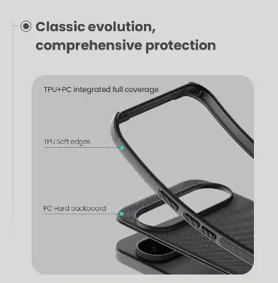 Picture of For Google Pixel 10 Pro XL Phone 6.8 Inches NILLKIN Super Frosted Shield Pro Dual Protective Material PC and TPU Bumper Protective Case Anti-Fingerprint Matte Texture Back Cover For Pixel 10 Pro XL