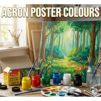 Picture of Acron Poster Colours Gulliver Kit (12 Shades x 10ml) - Rich Pigment Matte Finish Art Paint for Students (Made in India)