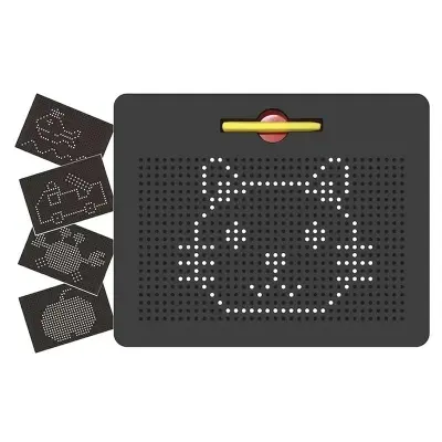 Picture of Magnetic Drawing Board with 380 Magnets - Erasable Magpad Writing Tablet for Kids - Sensory Montessori Toy with Pattern Cards,Magpad Magnetic Board - 380 Balls Drawing Tablet for Travel