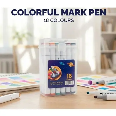 Picture of Touch Young 18 Colors Art Markers - Alcohol Based Dual Tip Sketch Pens for Students & Artists Best Budget Art Markers - Touch Young 18 Pcs Twin Tip Set