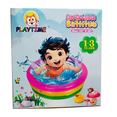 Picture of Swimming Pool Inflatable Swimming Pool Paddling Pool Three-Color Inflatable Rainbow Round Family Inflatable Swimming Pool Inflatable Pool(60CM