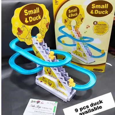 Picture of Duck Efficient Little Duck Track Slide Toys, Electric Duck Climbing Stairs Roller Coaster Toy Set, Children Roller Coaster Toy with LED Flashing Lights and Music