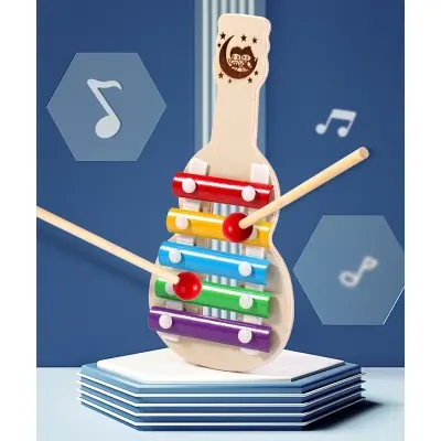 Picture of Education Kids Color Wooden 5 Keys Frame Style Xylophone for Children Musical Toys Piano Percussion Musical Baby Music Instrument Funny ,Toys Gifts