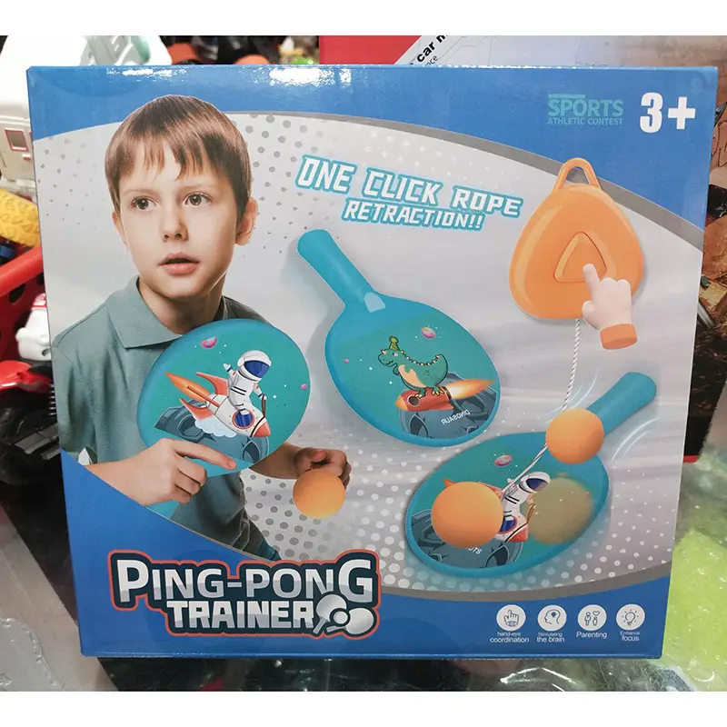Picture of Kids ping pong trainers, indoor outdoor games for kids, activity playtime for children, ping pong racquets, gifts for children