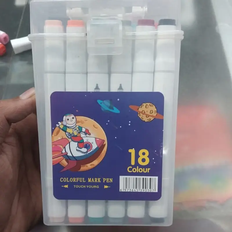 Picture of Touch Young 18 Colors Art Markers - Alcohol Based Dual Tip Sketch Pens for Students & Artists Best Budget Art Markers - Touch Young 18 Pcs Twin Tip Set
