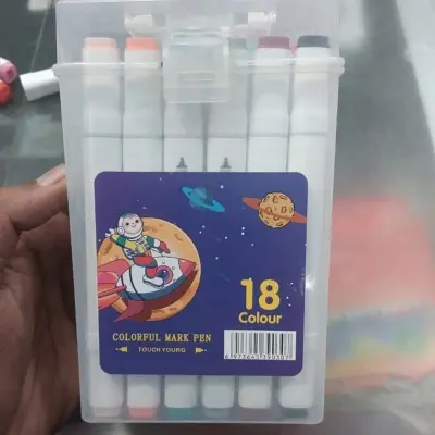 Picture of Touch Young 18 Colors Art Markers - Alcohol Based Dual Tip Sketch Pens for Students & Artists Best Budget Art Markers - Touch Young 18 Pcs Twin Tip Set