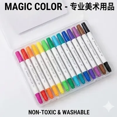Picture of Magic Color Changing Marker Pens (12 Pcs Set) - 10 Colors + 2 Magic White Pens for Secret Messages & Art Magic Art Markers - Color Changing & Secret Message Pens for Kids