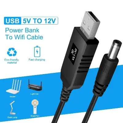 Picture of USB to DC Power Cable 5V To 9V\12V Converter Adapters USB to DC Jack