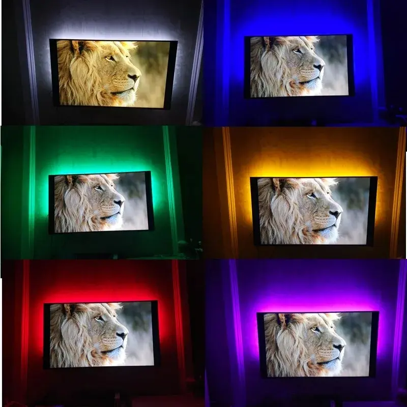 Picture of USB LED RGB Strips light 5V desk Decor lamp For Pc TV Background Lighting SMD3528