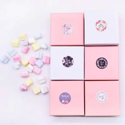Picture of Thank You Stickers 500pcs Roll Round Creative Flower Pattern Thank you Stickier Sealing Business Label Sticker