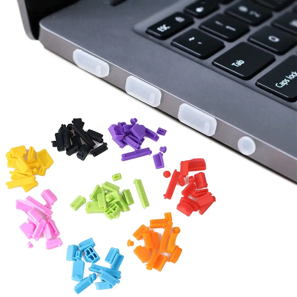 Picture of 16pcs Colorful Silicone Anti Dust Plug Cover Stopper Laptop Dust Plug Laptop dustproof usb dust plug Computer Accessories