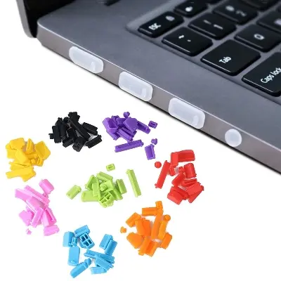 Picture of 16pcs Colorful Silicone Anti Dust Plug Cover Stopper Laptop Dust Plug Laptop dustproof usb dust plug Computer Accessories