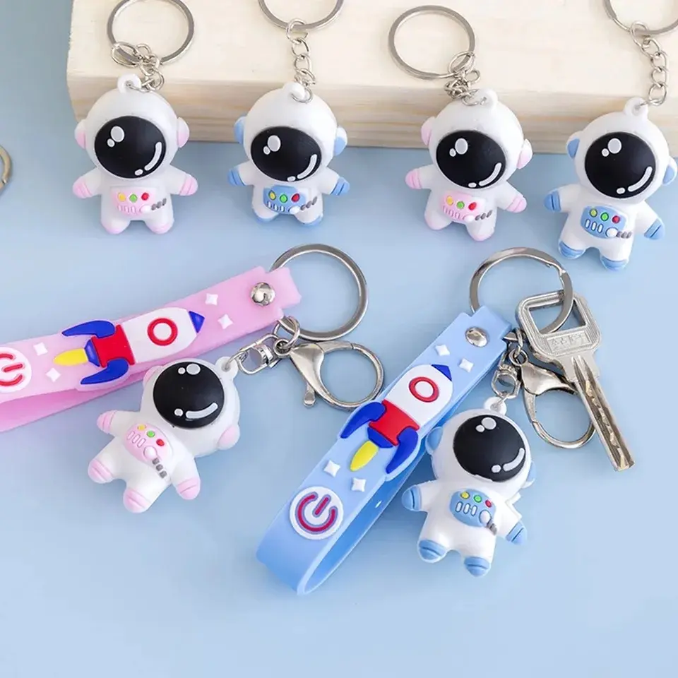 Picture of Creative Cute Cartoon Astronaut key ring Spaceman Car Key Chain Couple Backpack Pendant Gift Keychain