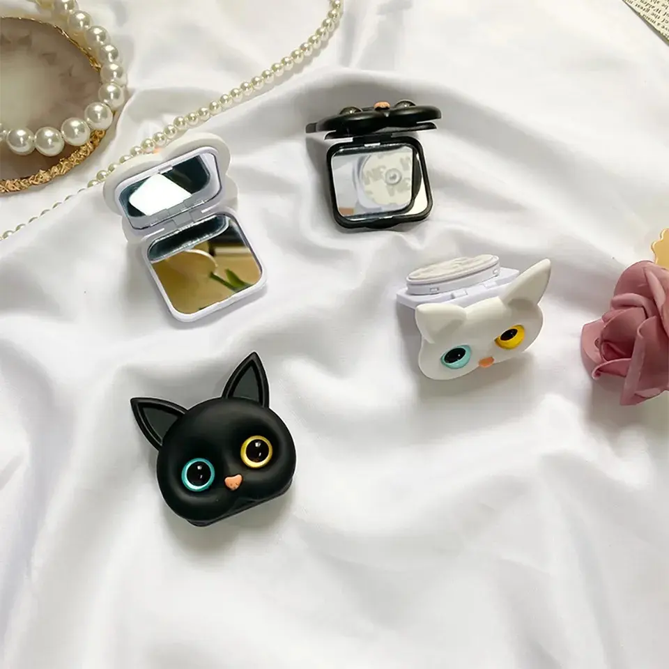 Picture of Cat Mirror Phone Holder with Folding Bracket Phone Grip Cellphone Stand Compatible All Smartphones
